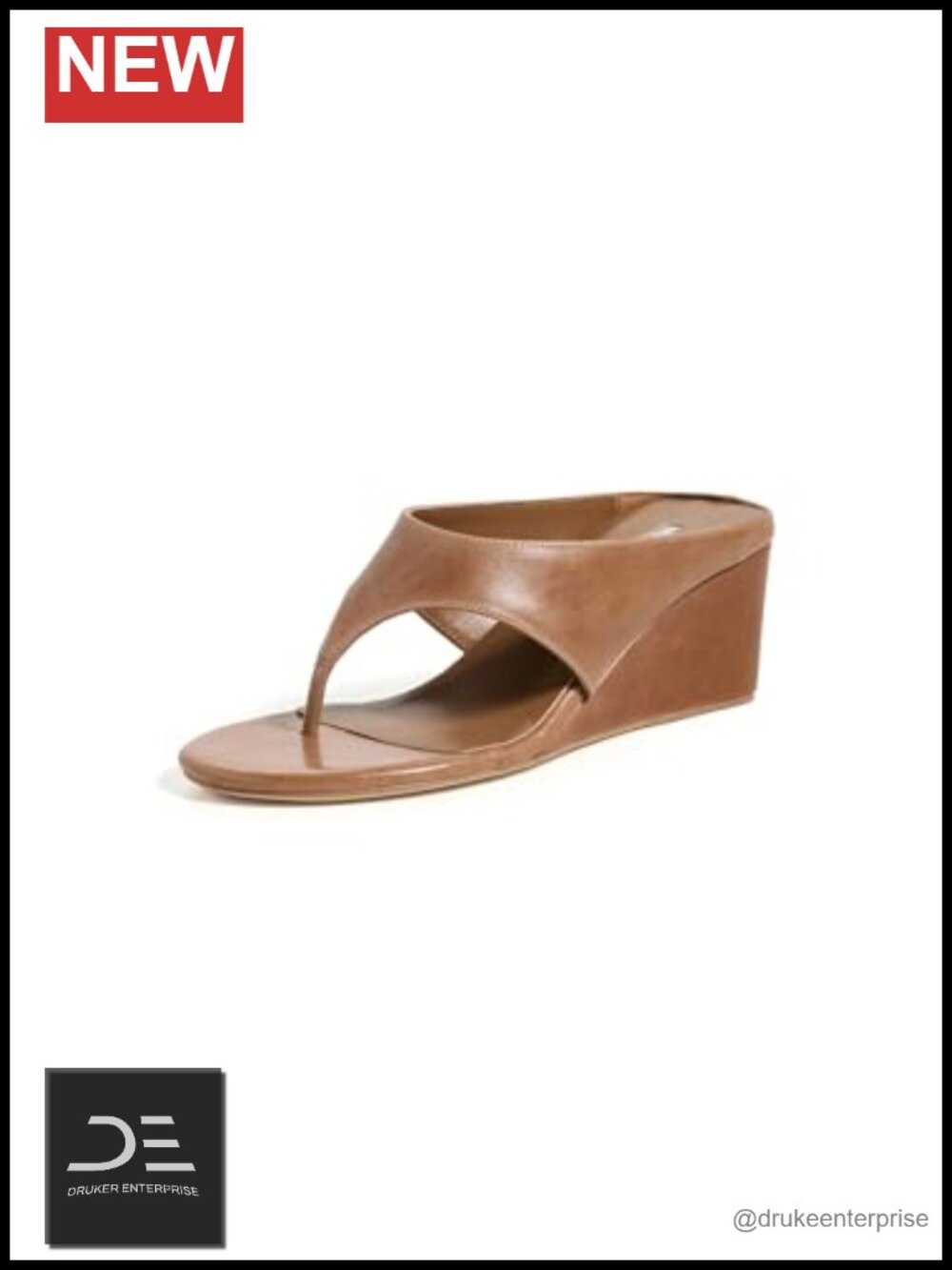 Leather Wedge Heel Sandals Ankle Strap Open Toe Slip On